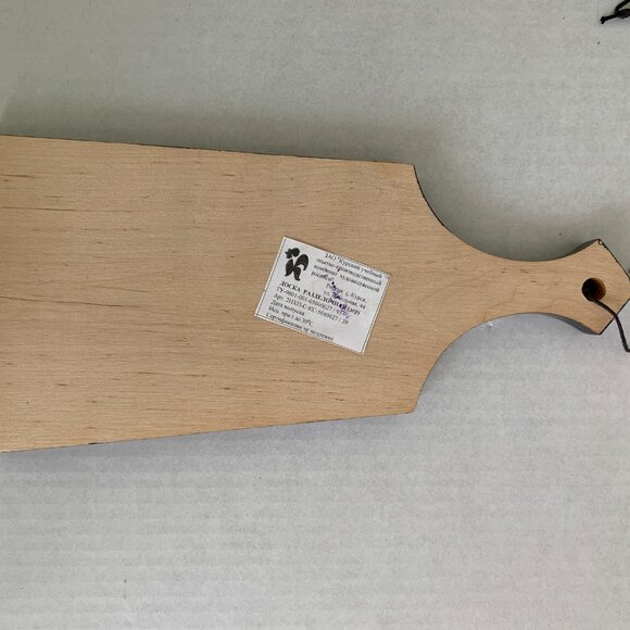 Wooden cutting board Russian long-handled spoon folk style painting Khokhloma - Picture 7 of 13